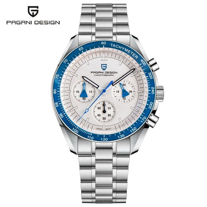PAGANI DESIGN 2026 New Moon Men's Watches Luxury Quartz Watch For Men VK63 Chronograph AR Sapphire Mirror Ceramic Bezel Luminous