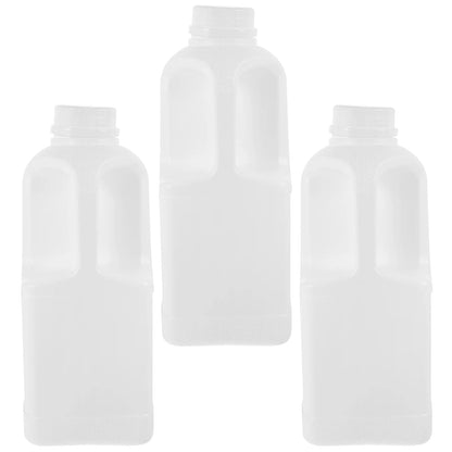 3 Pcs Food Plastic Containers 2L Square Milk Bottles With Handle Storage Jugs Beverage Dispensers Reusable Leak Proof Water