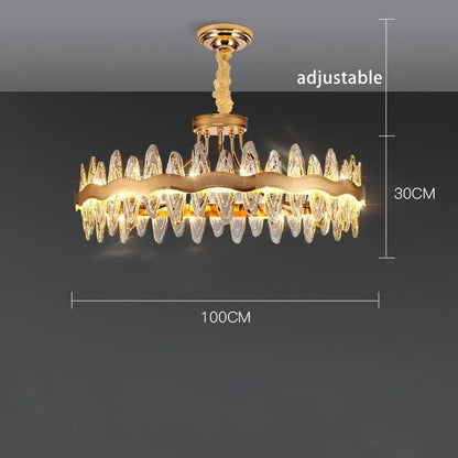 Living Room Luxury Crystal Chandeliers Modern Island Lighting Golden Lobby Decorative Lights