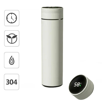 2025 Smart Display 304 Stainless Steel Thermos Cup Vacuum Water Cup for Men and Women Students High Value Office Cup