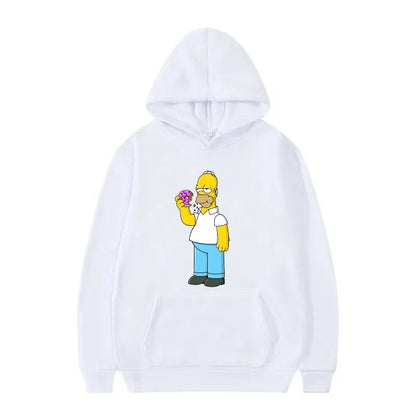 Disney The Simpsons Funny Pattern Casual Hooded Tops Men Woman Loose Comfortable Winter Black Sports Pullovers Fashion Clothing