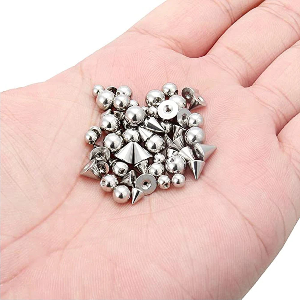 60PCS 14G 16G 4-6mm 316L Surgical Steel Replacement Balls Spikes Body Jewelry Piercing Barbell Parts Screw Bead For Women Men