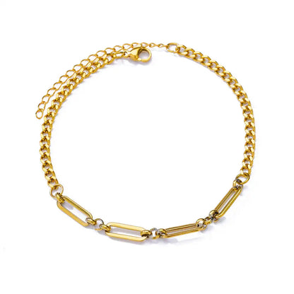 Zircon Cross Anklets For Women Gold Color Stainless Steel Cross Anklet Double Chain Summer Beach Party Jewelry Gift Accessories