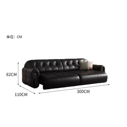 MINGDIBAO Modern Electric Recliner Sofa Bed, Power Adjustable Italian Genuine Leather Couch for Living Room Home Furniture