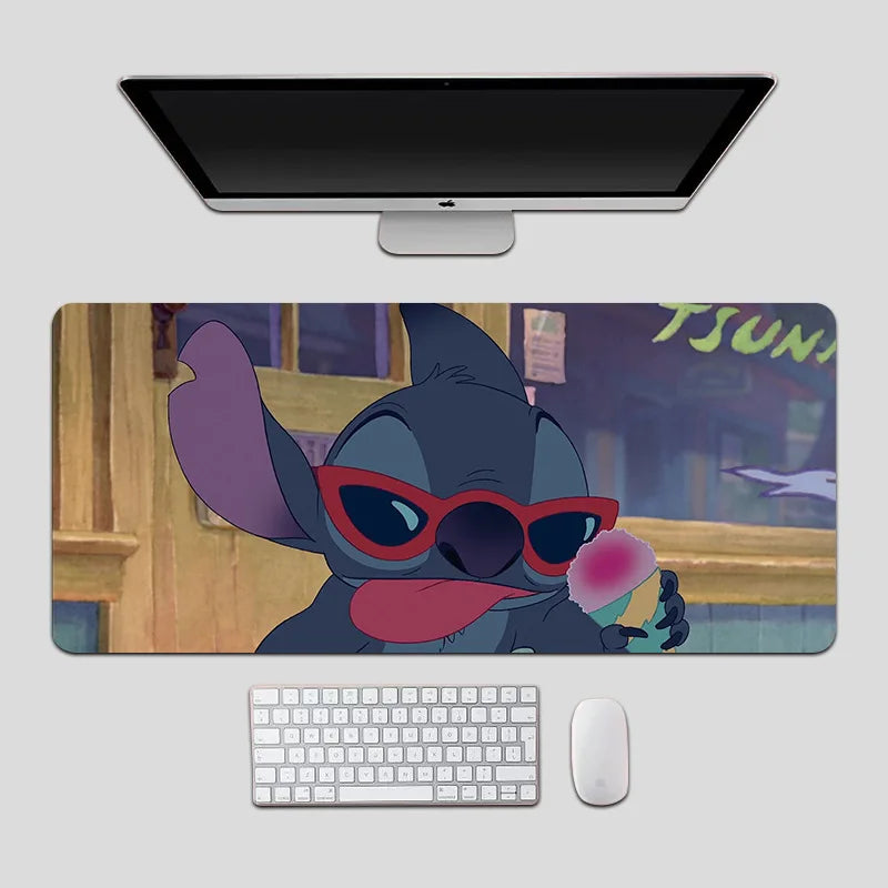 Oversized Stitch Pu Leather Mouse Pad Children and Students Cartoon Book Table Mat Anime Home Office Keyboard Pad Cute Wrist Pad