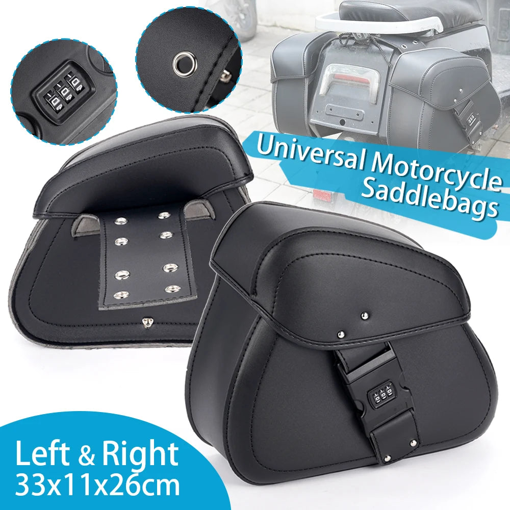A Pair of 2 Black Motorcycle Hanging Bags, Suitable for Motorcycle Bags, Side Boxes, Side Bags, Tool Bags, Saddle Bags