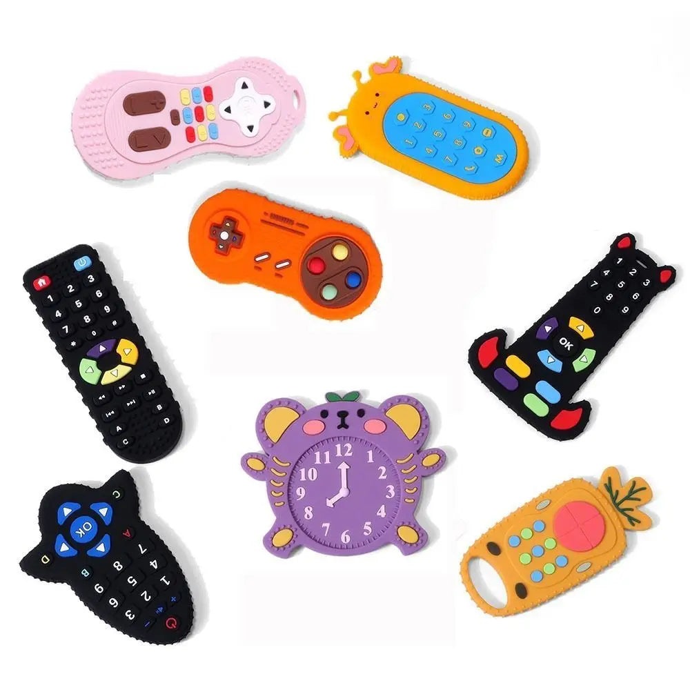 Baby Silicone Teether Toys Remote Control Shape Teether Rodent Gum Pain Relief Teething Toy Kids Sensory Teether Toys