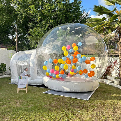 Inflatable Bubble House Kids Play Tent with Blower Transparent PVC Outdoor Dome for Birthday Party Trampoline Play & Gifts