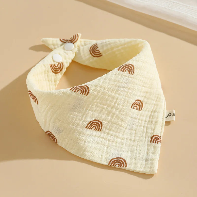 3 Pieces of A-class Pure Cotton Gauze Breathable Baby Pacifier Summer Soft Petal Baby Printed Saliva Drool Towel