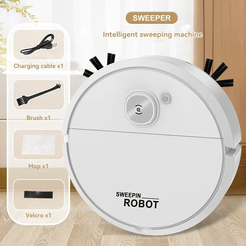 New 3 in 1 Smart Sweeping Robot 4000Pa Vacuum Cleaner Strong Suction Easy To Use Floors Pet Hair Silent Home Cleaning Machine