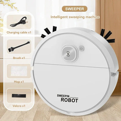 New 3 in 1 Smart Sweeping Robot 4000Pa Vacuum Cleaner Strong Suction Easy To Use Floors Pet Hair Silent Home Cleaning Machine