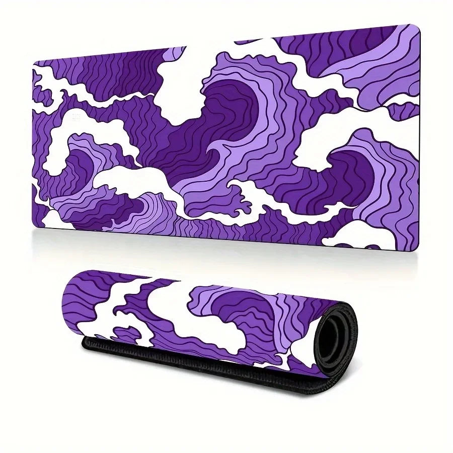 Japanese Cherry Blossom Wave Mouse Pad Purple Gaming XL Home New HD Mousepad XXL Non-Slip Office Keyboard Carpet Laptop Mice Mat