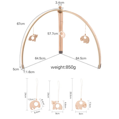 Baby Wooden Gym Frame Rocket Model Newborn Activity Gym Frame Hanging Pendant Rattle Toys For Baby Education Montessori Toys