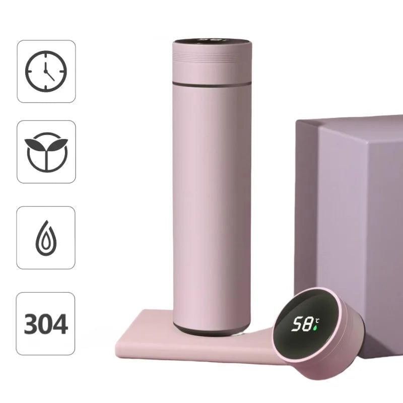 2025 Smart Display 304 Stainless Steel Thermos Cup Vacuum Water Cup for Men and Women Students High Value Office Cup