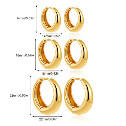 3pair/set Simple Twist Circle Round Hoop Earrings for Women Waterproof Stainless Steel Huggie Ear Buckle Statement Jewelry 2025