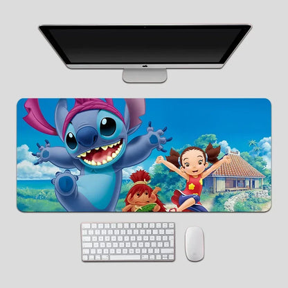 Oversized Stitch Pu Leather Mouse Pad Children and Students Cartoon Book Table Mat Anime Home Office Keyboard Pad Cute Wrist Pad