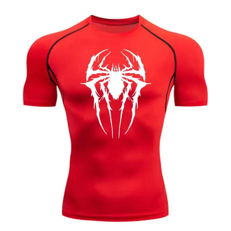 Casual Anime Print Running Compression T-Shirt Men Quick-Drying Fitness Sportswear Gym Sports Long Sleeve Breathable Top S-3XL