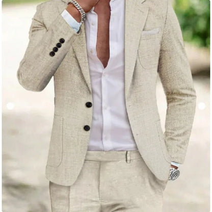 2025 Spring New Men Digital Print Casual Suit Set Jacket Pants Two Piece Cross Border Trade