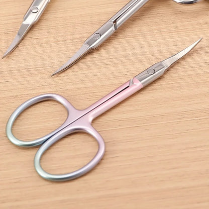 Stainless Steel Scissors Multi-Purpose Beauty Tool for Eyebrows, Nails, and Makeup Care, Ideal for Trimming, Sharp Curved Blades