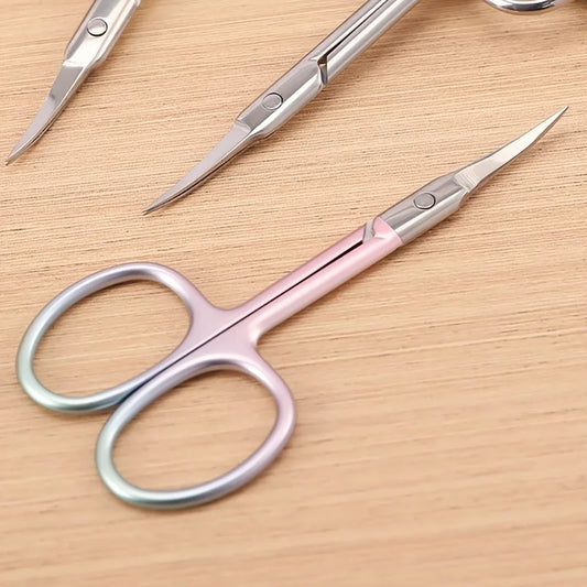 Stainless Steel Scissors Multi-Purpose Beauty Tool for Eyebrows, Nails, and Makeup Care, Ideal for Trimming, Sharp Curved Blades