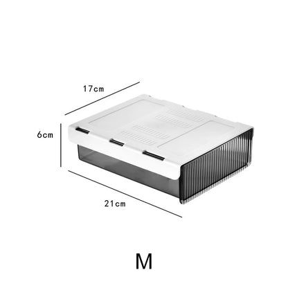 Desk Table Self Storage Boxs Under Desk Drawer Stick Stand Hidden Stationery Pens Office Home Organizer Accessories Supplies
