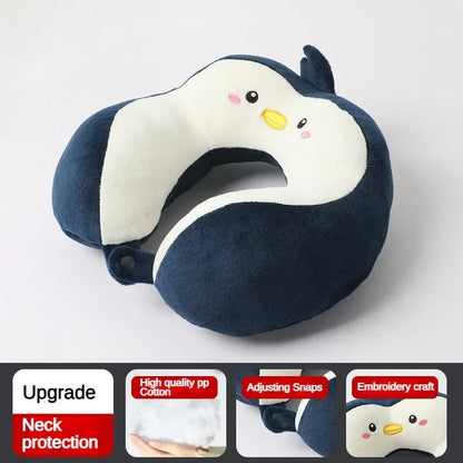 Car Portable U-shaped Pillow, Commuting Nap Cartoon Neck Protection Pillow, Outdoor Travel Airplane Pillow Car Accessories