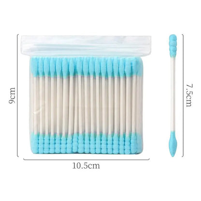 100pcs Double Head Cotton Swab Wood Sticks Disposable Buds Cotton For Beauty Makeup Nose Ears Cleaning Health Care Tools