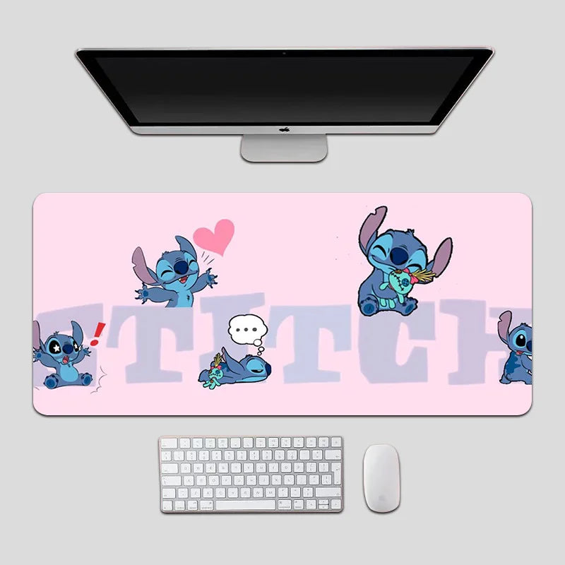 Oversized Stitch Pu Leather Mouse Pad Children and Students Cartoon Book Table Mat Anime Home Office Keyboard Pad Cute Wrist Pad