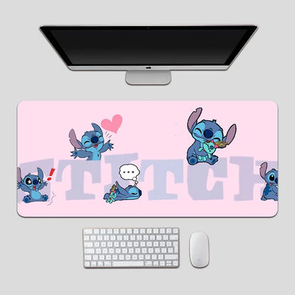 Oversized Stitch Pu Leather Mouse Pad Children and Students Cartoon Book Table Mat Anime Home Office Keyboard Pad Cute Wrist Pad