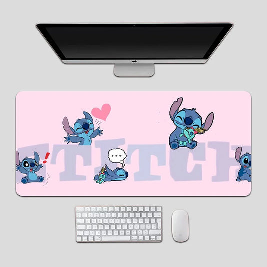 Oversized Stitch Pu Leather Mouse Pad Children and Students Cartoon Book Table Mat Anime Home Office Keyboard Pad Cute Wrist Pad