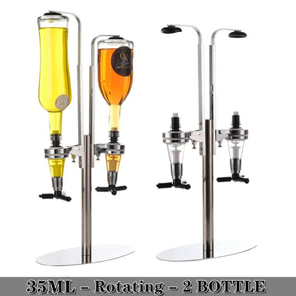 Rotate Beverage Liquor Whiskey Dispenser,Rotating Liquor Dispenser 2/4 Bottle,Standing beer Drink Alcohol Shot Wine Rack for Bar