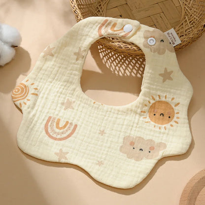 3 Pieces of A-class Pure Cotton Gauze Breathable Baby Pacifier Summer Soft Petal Baby Printed Saliva Drool Towel