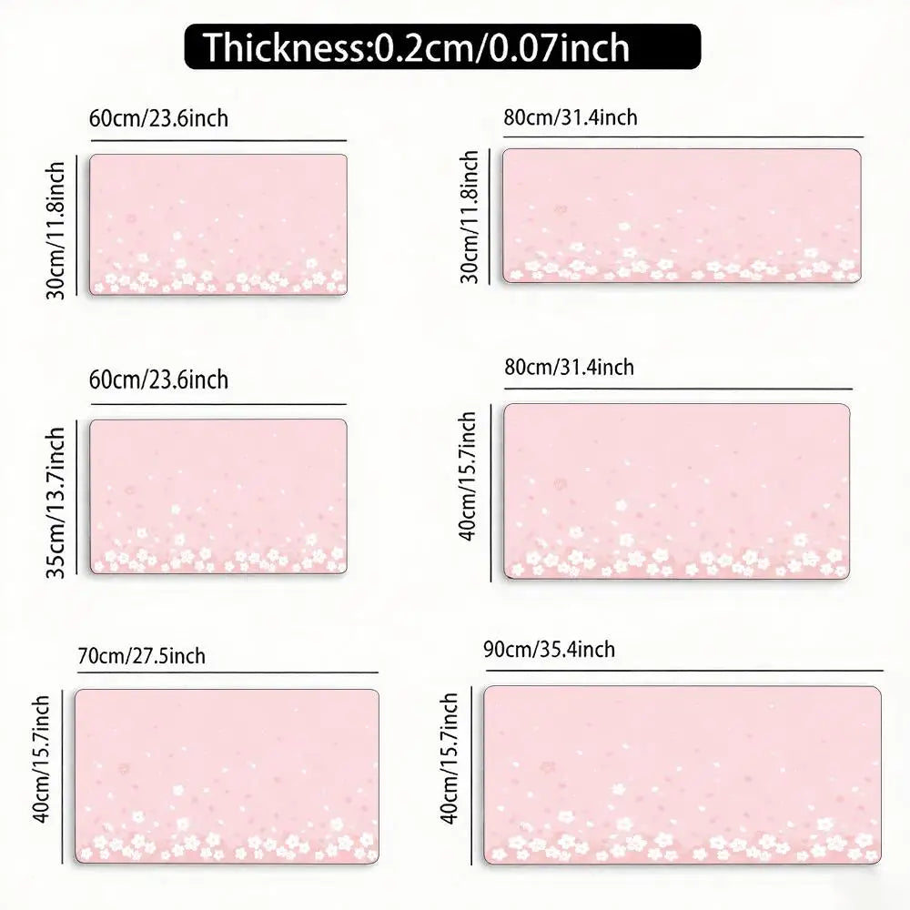 Blue Cherry Blossoms Mousepad Home Computer Table Large Pc Mouse Pad Art Sakura Keyboard Mause Rug Desk Mat Offices Accessories