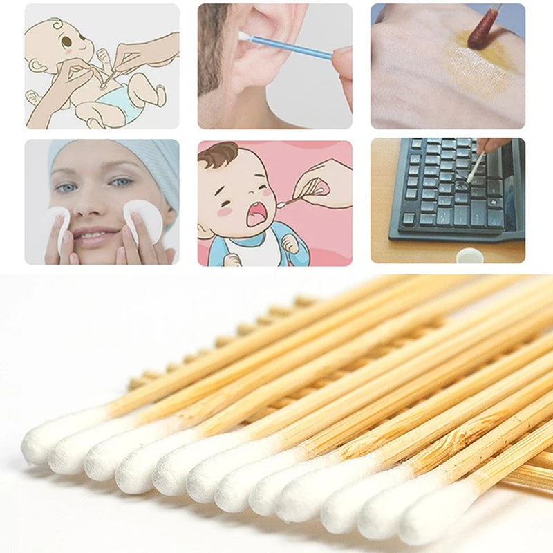 15-100pcs Women Beauty Makeup Cotton Swab Cotton Buds Make Up Wood Sticks Nose Ears Cleaning Cosmetics Health Care