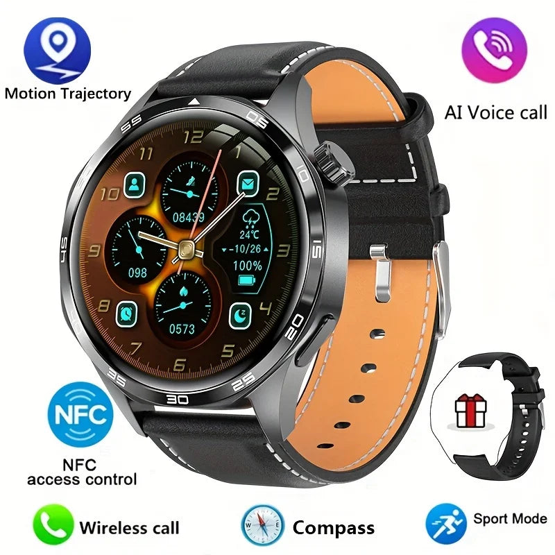 2025New Smart Watch Men Full Circle HD Screen Wireless Call Smartwatch Call Reminder GPS Sports Track Bracelet Music Clock+ Gift