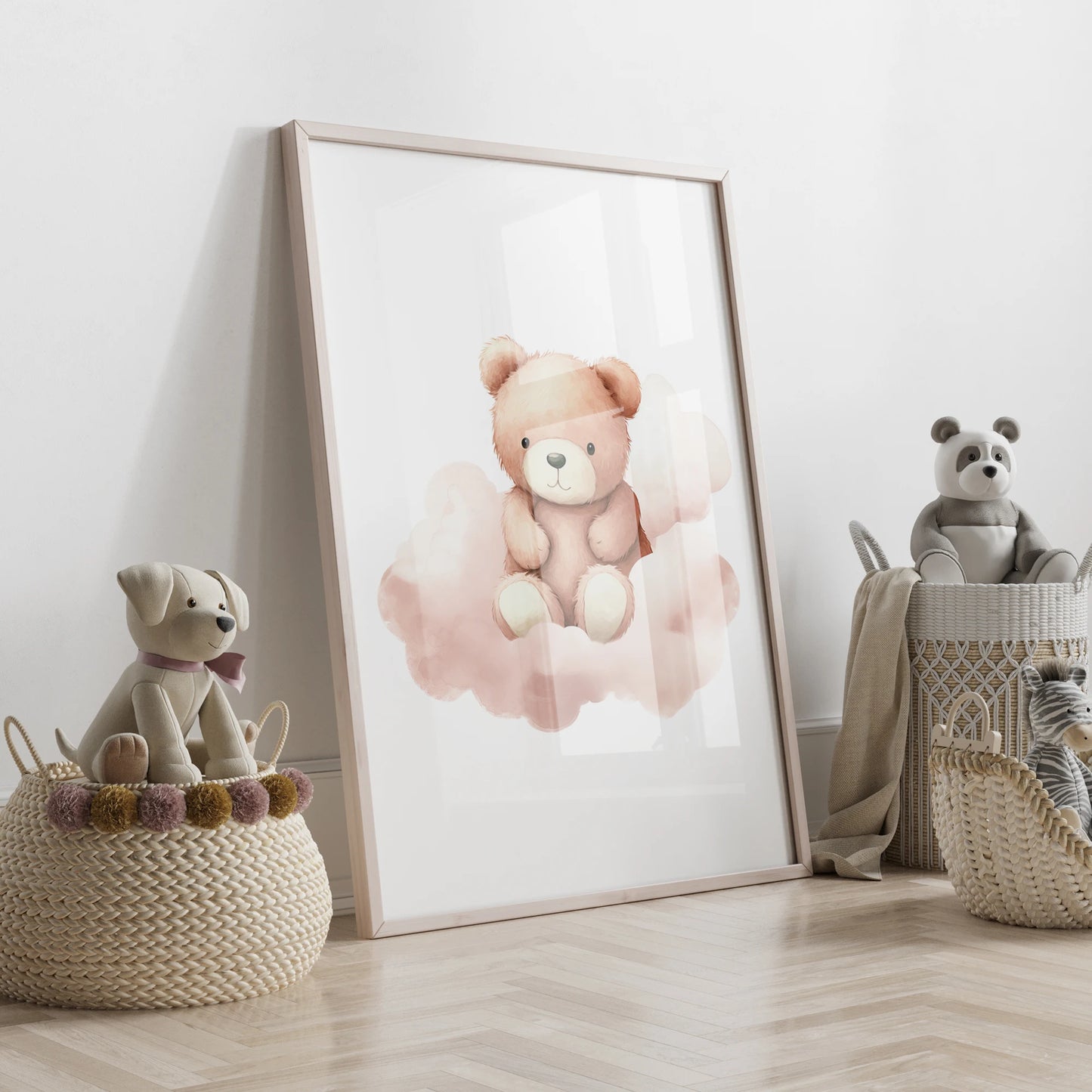 Pink Bear Series 3pcs Wall Art Prints Canvas Painting Poster Picture For Living Bedroom Kids Play Room Home Decor