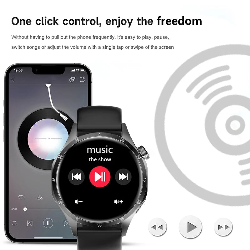 2025 New Men GPS Smart Watch 360 * 360 AMOLED Screen Bluetooth Call NFC Heart Rate Monitoring IP68 Waterproof SmartWatch for Men