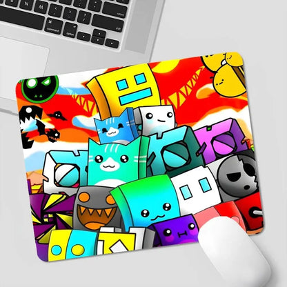 Cartoon Geometry Dash Video Game Office Student Gaming Thickened Large Pad Non-slip Cushion Mouse Pad for PC Computer Table