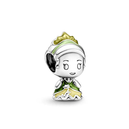 2025 New Disney Beautiful Princess Dress Bead Pendant 925 Silver Suitable for European Original Bracelet DIY Exquisite Jewelry