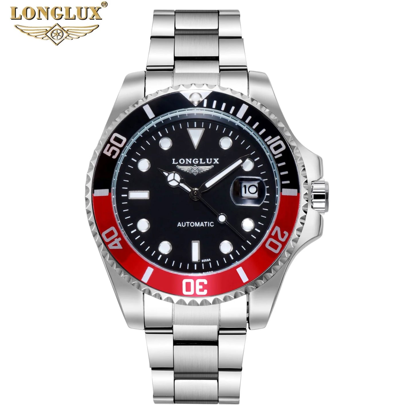 Men automatic watch business waterproof mechanical watches luxury stainless steel day date mens watch man gift