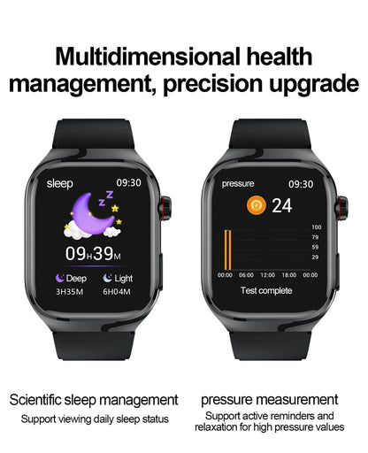 2025 New Smart Watch 2.04-inch AMOLED Screen Bluetooth Call IP68 Waterproof 650mA Sports Smartwatches Men Android Military-Grade