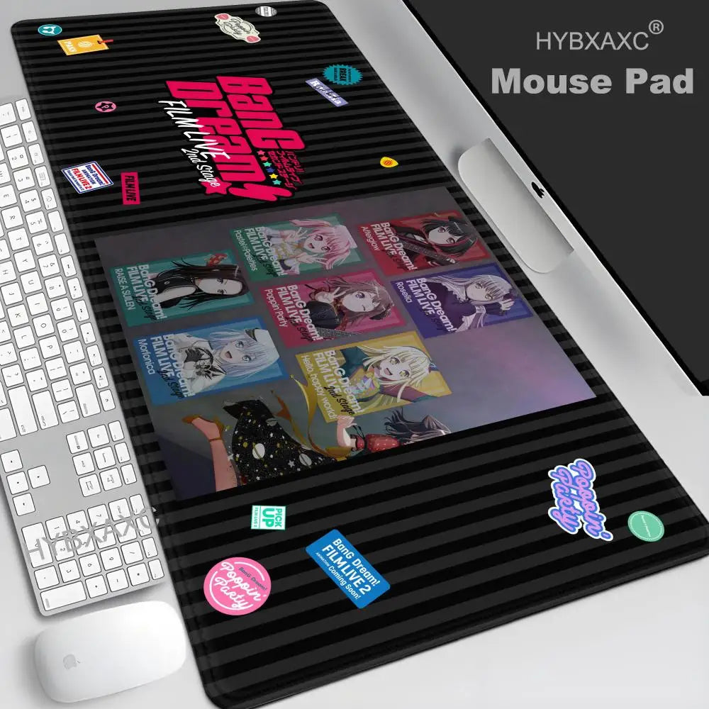 XXL Size Non-slip Wear-resistant for Desk Mat Anime Laptop Desk Office gamer table pad BanG Dream Mousepad Notebook Keyboard Pad