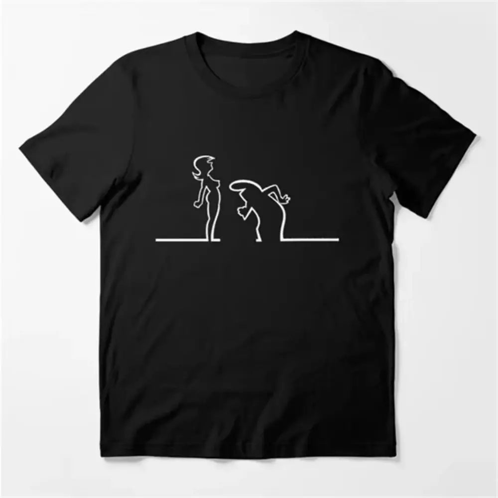 Funny Meme Tops Creative La Linea The Line Osvaldo Cavandoli TV T-Shirt Men Fashion Women's T Shirts Streetwear Tee Casual Tops