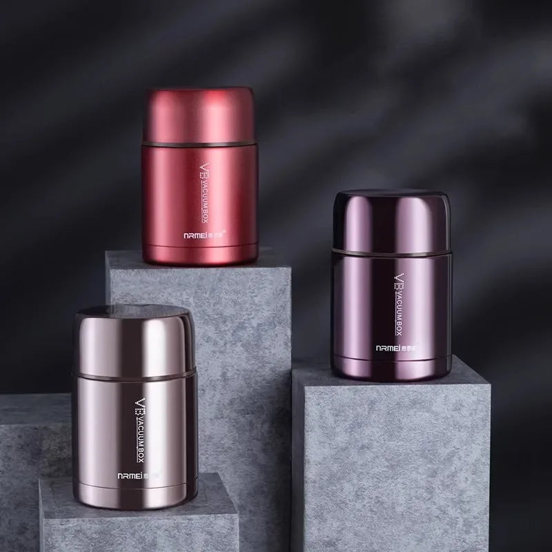 600/800/1000ml Food Thermos, 316 Stainless Steel Vacuum Insulated Food Jar With Spoon Kid Lunch Box with insulated carry bag