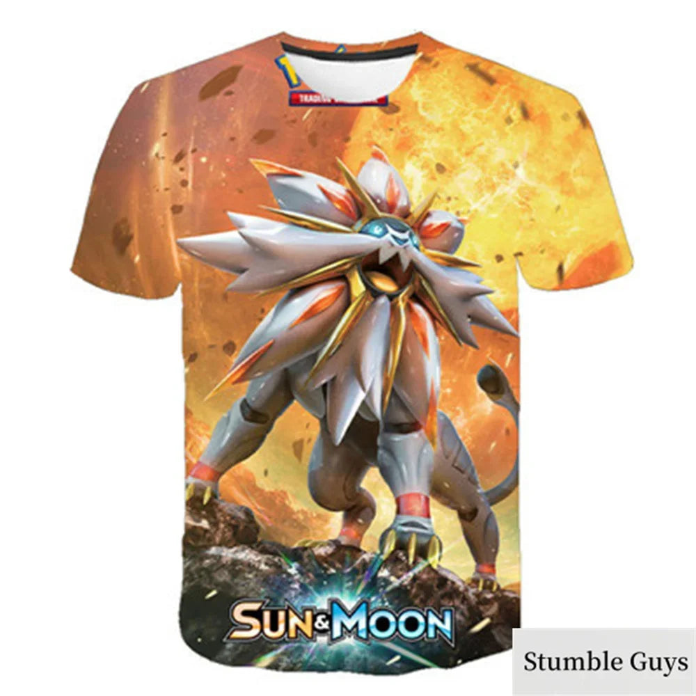 Pokemon 3D T-shirt for Boys and Children T-shirt Pikachu Cartoon Cool T-shirt for Boys and Girls Fashion Men Women Street Tee