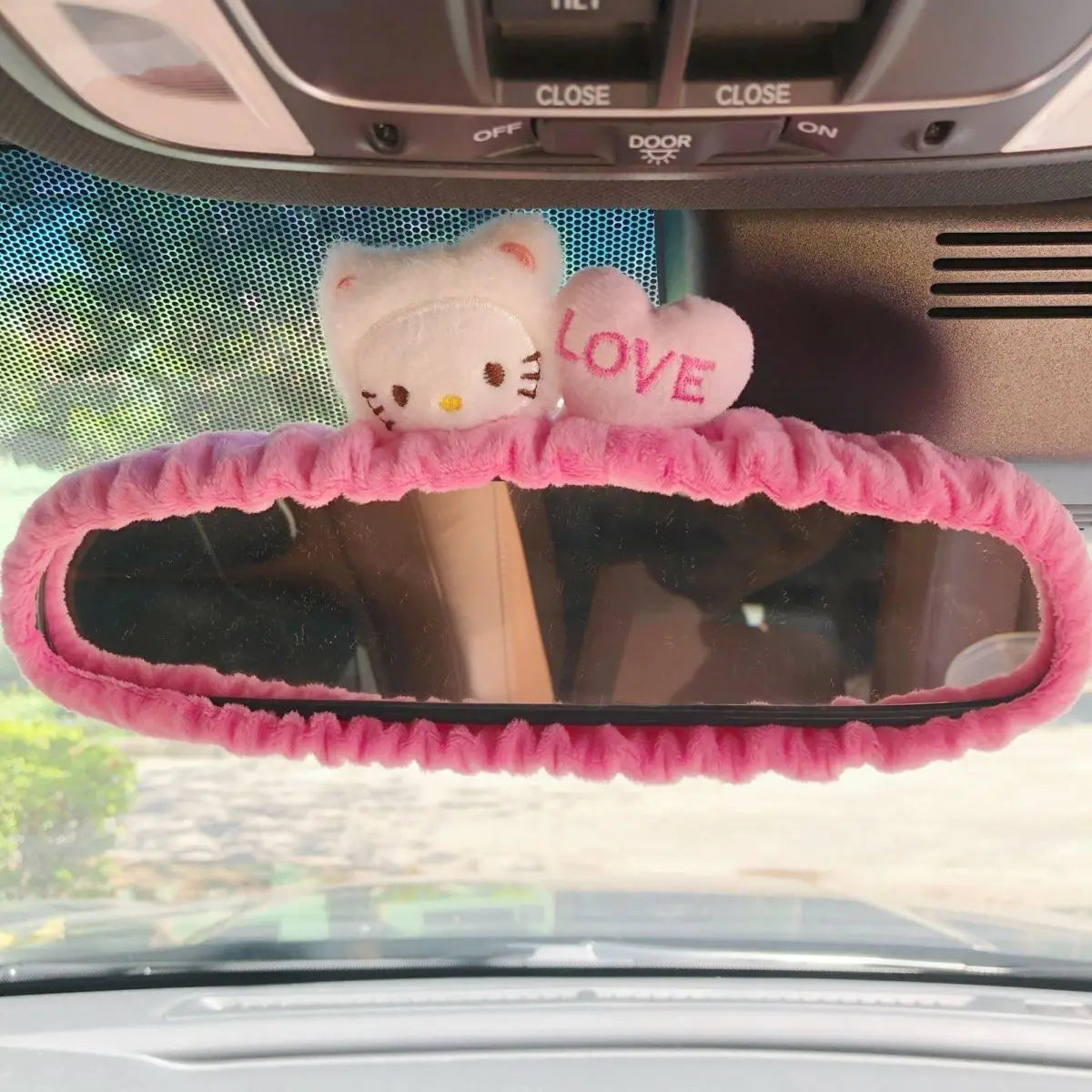Cute Cat Rabbit Car Cartoon Seat Belt New Rearview Mirror Figure South Korea Car Mirror Hanging Accessories Pink Interior Woman