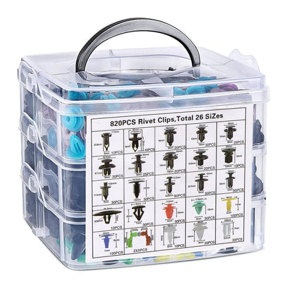 925Pcs -100Pcs Car Clips Kit Bumper Rivets Fasteners Auto Push Type Pin Retainer Trim Kit Bumper Door Trim Panel Clips Repair