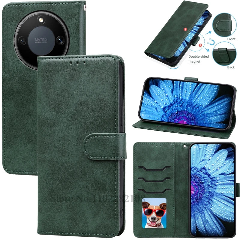 For Honor Magic8 Lite Case Flip Leather Wallet Cover For Honor Magic 8 Lite Case Soft Silicone TPU Book Cover Coque Fundas