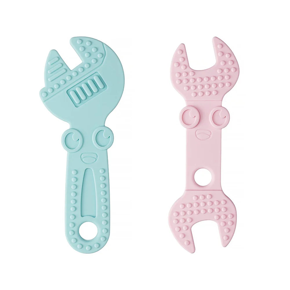 2Pcs Baby Silicone Teether Wrench Tools Baby Necklace Pendant Silicone Teether Baby Chewing Toy Kids Sensory Educational