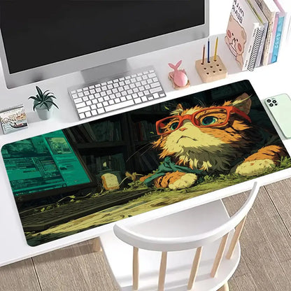 Cute cat Mouse Pad Large Computer Office Game Table Mats XXL Rubber Anti-slip Gaming Keyboard Mousepads Long Desk Pads